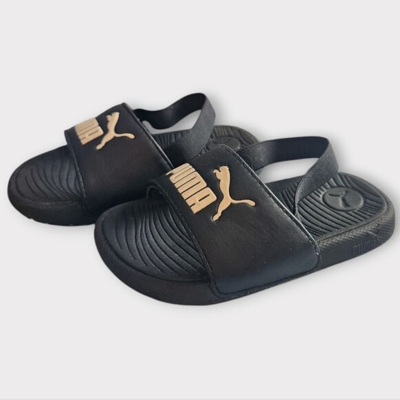 PUMA Kids Black Slide Sandals - Picture 5 of 7